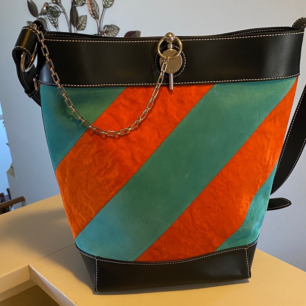 JW ANDERSON Black, Orange, and Teal tote